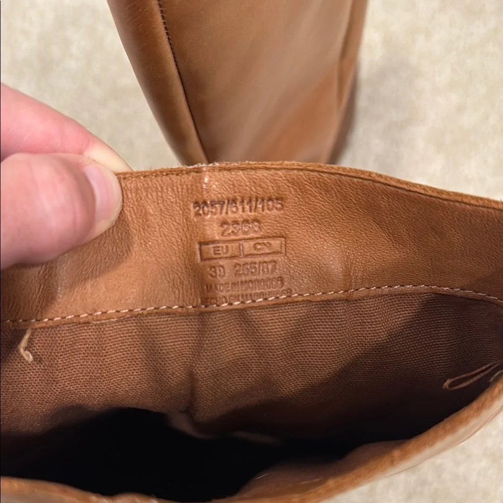 Zara Cognac Brown Over-the-Knee Leather Boots